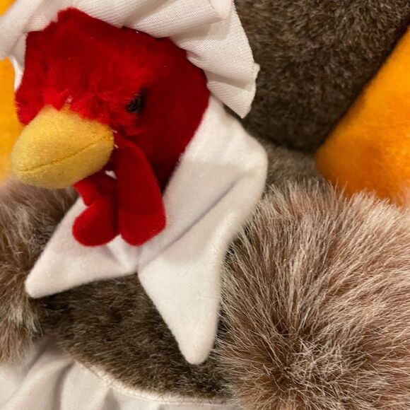 People Pals Vintage Plush Turkey Set Girl and Boy Thanksgiving Decorations - Picture 7 of 16